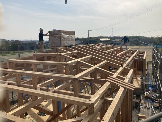 小高い丘にある大きな平屋